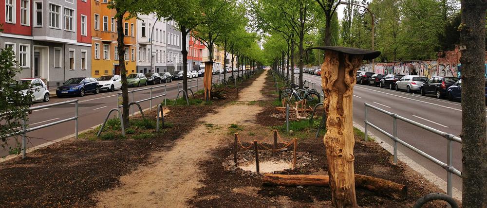 Der Mittelstreifen auf der Friedenstraße wurde umgestaltet. 