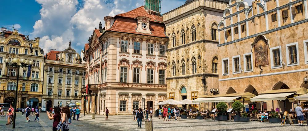 Um den Altstädter Ring liegen die wichtigsten Orten von Kafkas Prager Leben.