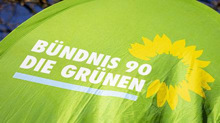 Das Logo der Grünen bei einem Parteitag im Jahr 2022.