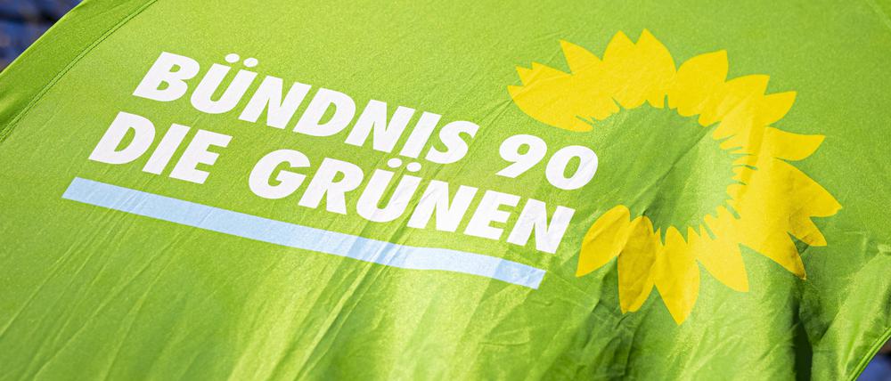 Das Logo der Grünen bei einem Parteitag im Jahr 2022.