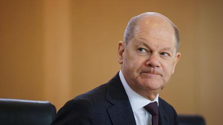 Bundeskanzler Olaf Scholz bei einer Kabinettssitzung im Bundeskanzleramt.