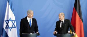 Ein besonderes Verhältnis: Israels Regierungschef Netanjahu und sein deutscher Amtskollege Olaf Scholz.