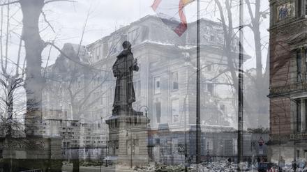 Michael Wesely mit Martin Badekow: Niederkirchner Straße, Berlin 1945/2023.