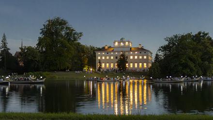 Blick ins abendliche Gartenreich Dessau-Wörlitz.
