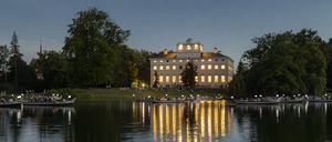 Blick ins abendliche Gartenreich Dessau-Wörlitz.