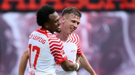 Lief in Leipzig. Lois Openda (l.) und  Dani Olmo.