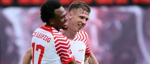 Lief in Leipzig. Lois Openda (l.) und  Dani Olmo.