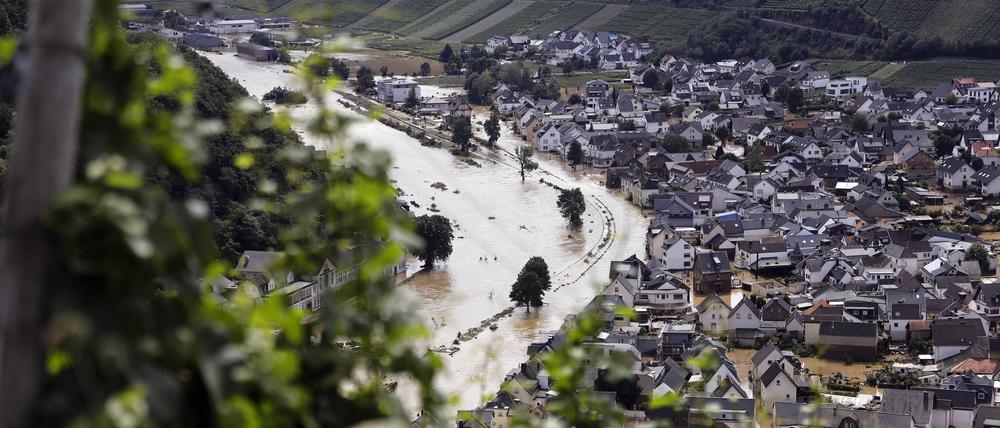 Dernau, Landkreis Ahrweiler, beinahe komplett von den Wassermassen im Juli 2021 geflutet.