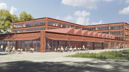 Insel Gartenfeld in Berlin Siemensstadt Spandau Neue Schule Gemeinschaftsschule Simulation: Howoge