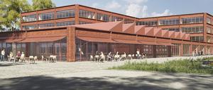 Insel Gartenfeld in Berlin Siemensstadt Spandau Neue Schule Gemeinschaftsschule Simulation: Howoge