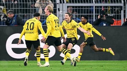 Torschützen unter sich: Julian Brandt, Marcel Sabitzer und Ian Maatsen