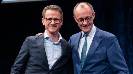 CDU-Chef Friedrich Merz (rechts) und Generalsekretär Carsten Linnemann.