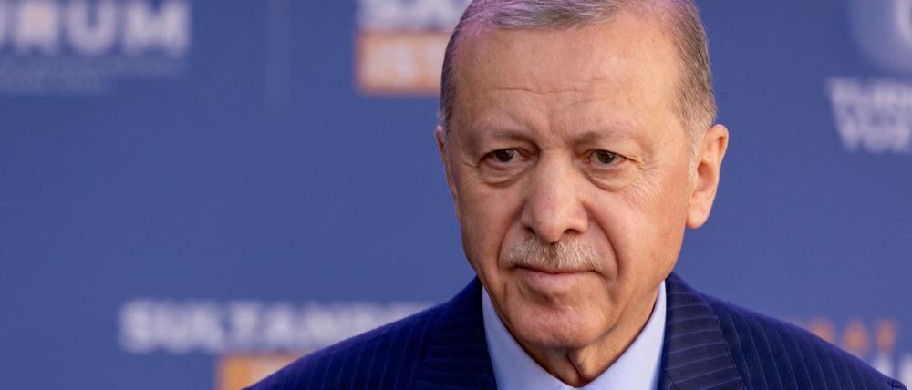 Erdogan während einer Kampagne zu den Lokalwahlen in Istanbul am 29. März 2024.