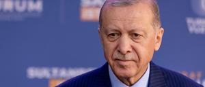 Erdogan während einer Kampagne zu den Lokalwahlen in Istanbul am 29. März 2024.