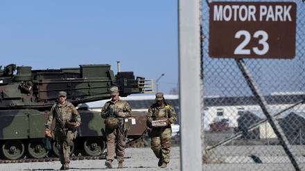 Soldaten auf der US Army Base im bayerischen Grafenwöhr.