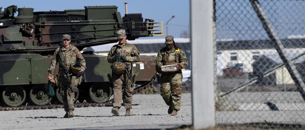 Soldaten auf der US Army Base im bayerischen Grafenwöhr.