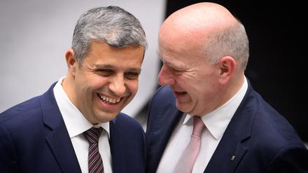Raed Saleh (l), Kai Wegner (CDU)