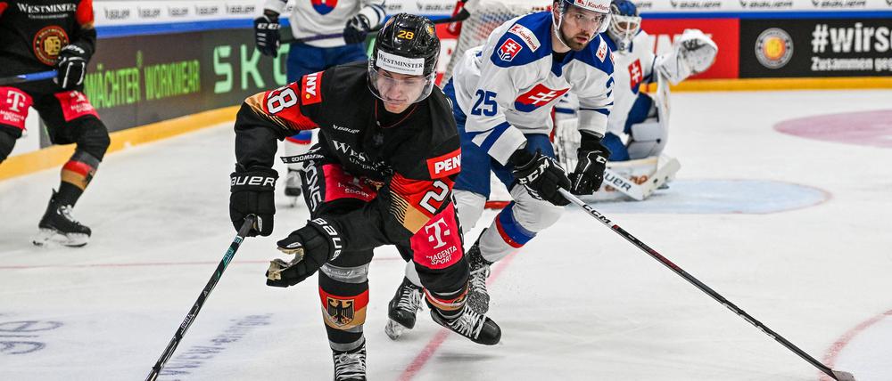 Das lief gut. Samuel Soramies (vorn) traf auch gegen die Slowaken.