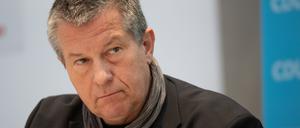 Christian Goiny, haushaltspolitischer Sprecher der CDU-Fraktion im Abgeordnetenhaus von Berlin, spricht während eines Pressegesprächs zum Berliner Doppelhaushalt 2024/25. (zu dpa: CDU-Haushaltsexperte: Wir brauchen die Kredite für ein Sondervermögen) +++ dpa-Bildfunk +++