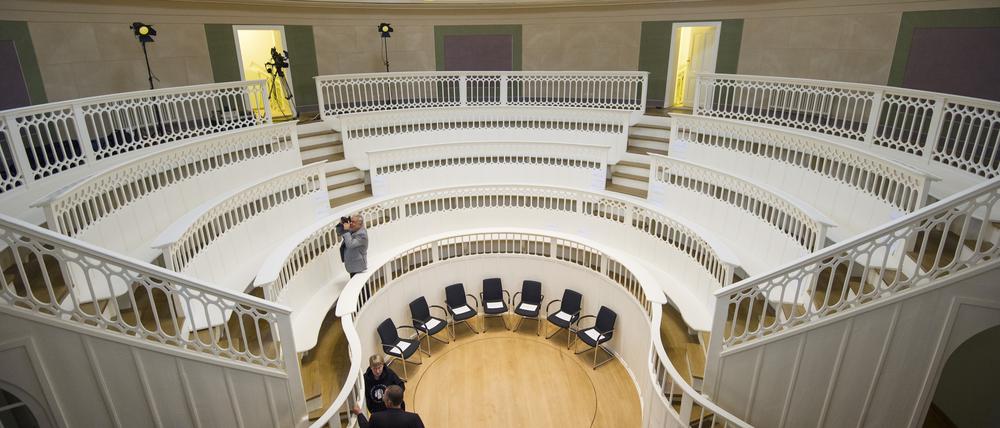 Ein leerer Hörsaal an der Charité in Berlin. 