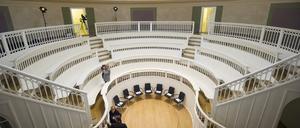 Ein leerer Hörsaal an der Charité in Berlin. 