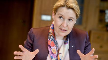 Franziska Giffey (SPD), Berliner Senatorin für Wirtschaft, Energie und Betriebe spricht im dpa-interview. (zu dpa: «Giffey wünscht sich eine Weltausstellung für Berlin») +++ dpa-Bildfunk +++