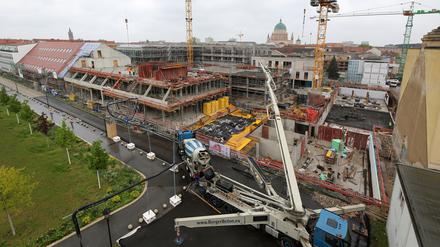 Das Kreativquartier, hier die Baustelle aus Perspektive des Rechenzentrums.