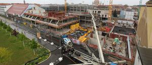 Das Kreativquartier, hier die Baustelle aus Perspektive des Rechenzentrums.
