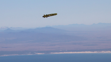Die von der Bundeswehr herausgegebene Aufnahme zeigt einen Lenkflugkörper Taurus im Rahmen einer Übung.