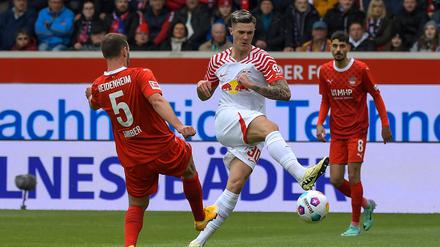 Benjamin Sesko brachte RB Leipzig in der ersten Halbzeit in Führung.
