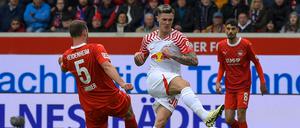 Benjamin Sesko brachte RB Leipzig in der ersten Halbzeit in Führung.