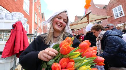 Tulpenfest in Potsdam. Traditionelles Fest im Holländischen Viertel.