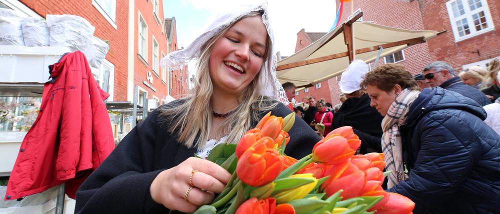 Tulpenfest in Potsdam. Traditionelles Fest im Holländischen Viertel.