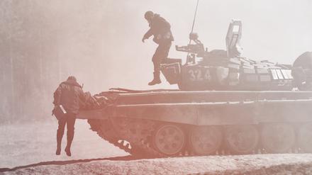 Eine russische Einheit bei einer Militärübung.