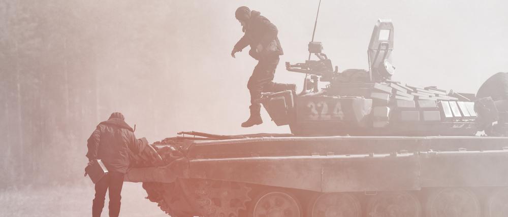 Eine russische Einheit bei einer Militärübung.