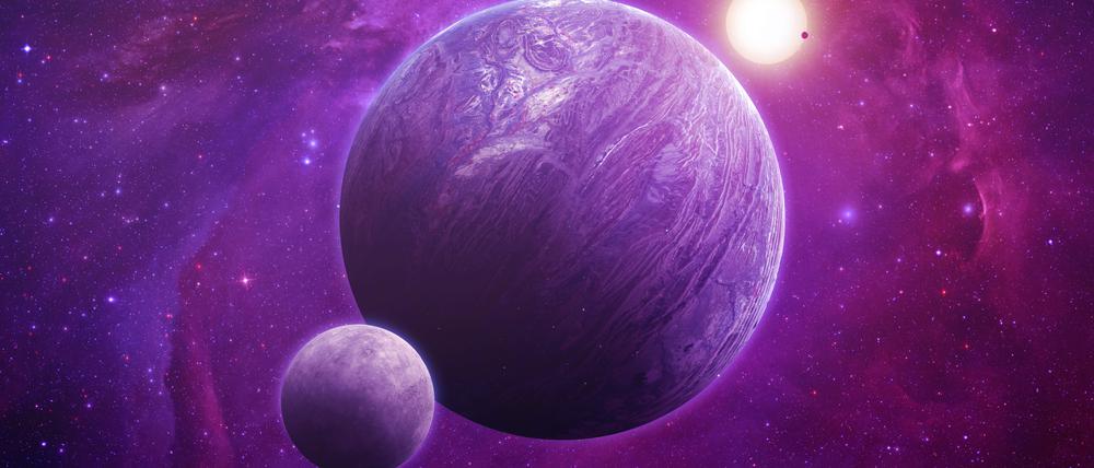 Astronomen haben bisher mehr als 5500 Planeten außerhalb unseres Sonnensystems entdeckt. Vielleicht leuchten manche in Lila.