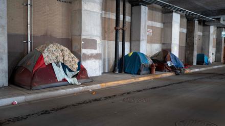 Obdachlose in Chicago, Illinois. 