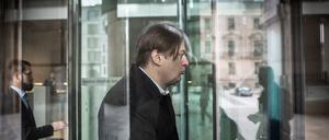 Maximilian Krah, AfD-Spitzenkandidat zur Europawahl, nach einem Pressestatement nach dem Gespräch mit der AfD Fraktionsspitze.