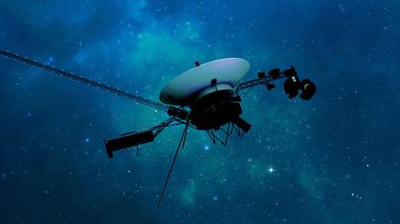 Die Illustration zeigt die Raumsonde Voyager 1 der Nasa auf ihrer Reise durch den interstellaren Raum, in den sie 2012 vordrang.