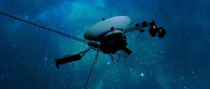 Die Illustration zeigt die Raumsonde Voyager 1 der Nasa auf ihrer Reise durch den interstellaren Raum, in den sie 2012 vordrang.