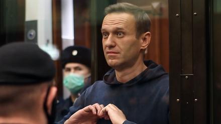Alexej Nawalny im Februar 2021 vor Gericht.