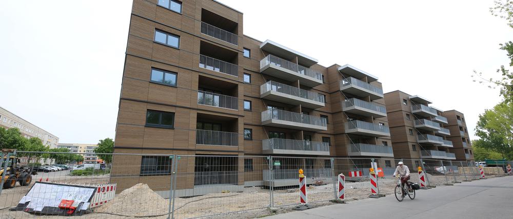 Neubau Flüchtlingsunterkunft im Wohngebiet "Schlaatz" in Potsdam