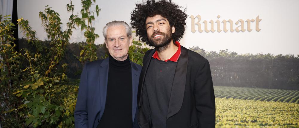 Kunst und Lebensfreude. Ruinart-Chef Frédéric Dufour und Noah Becker bei der Eröffnungsparty im Tacheles-Komplex.