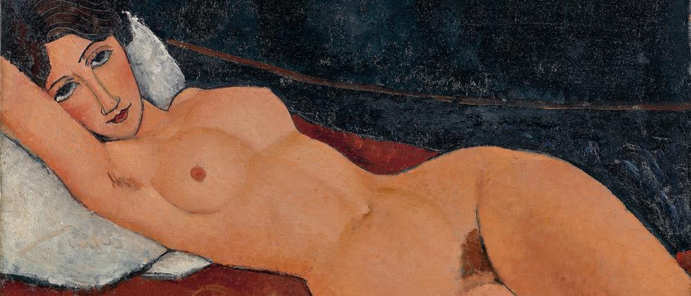 Amedeo Modiglianis „Liegender Frauenakt auf weißem Kissen“ von 1917Öl auf Leinwand, 60 x 92 cmStaatsgalerie Stuttgart