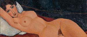 Amedeo Modiglianis „Liegender Frauenakt auf weißem Kissen“ von 1917Öl auf Leinwand, 60 x 92 cmStaatsgalerie Stuttgart