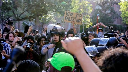 Propalästinensische Proteste an der University of Southern California in Los Angeles. 