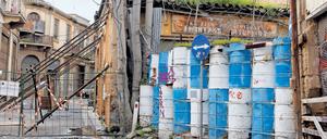 Griechisch-türkische Grenze in der geteilten Stadt Nicosia