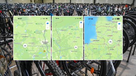Den Weg ihres Fahrrads konnte Anastasia R. mittels GPS-Tracker gut verfolgen. Geholfen hat ihr das bislang nicht.
