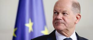 Olaf Scholz, Bundeskanzler, aufgenommen waehrend Pressekonferenz in Berlin, 29.04.2024.