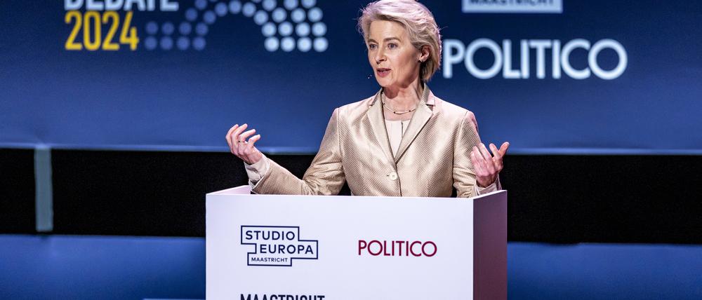 Ursula von der Leyen in Maastricht. 